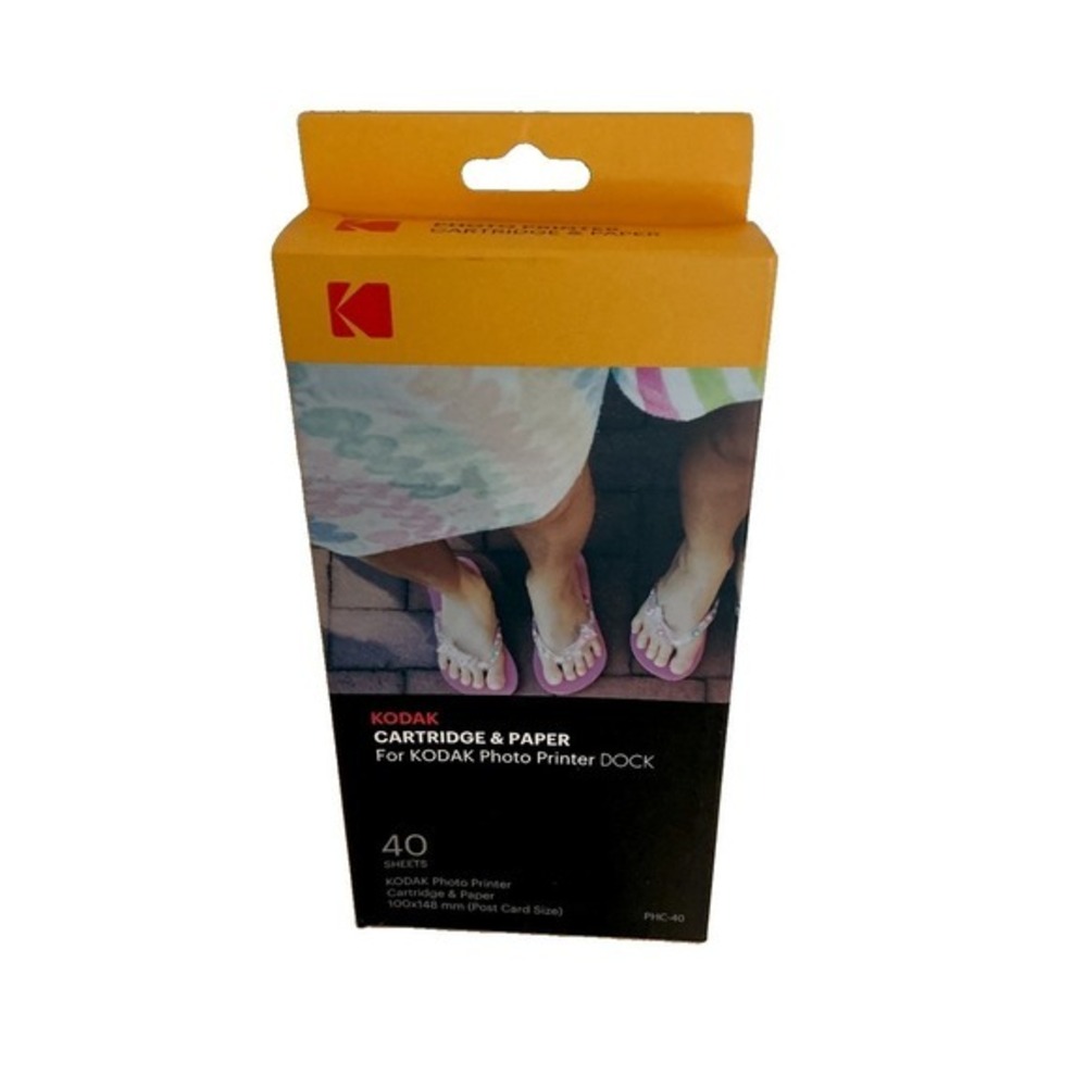KODAK Photo Printer Dock Cartridge And Photo Paper 4" X 6" PHC-40